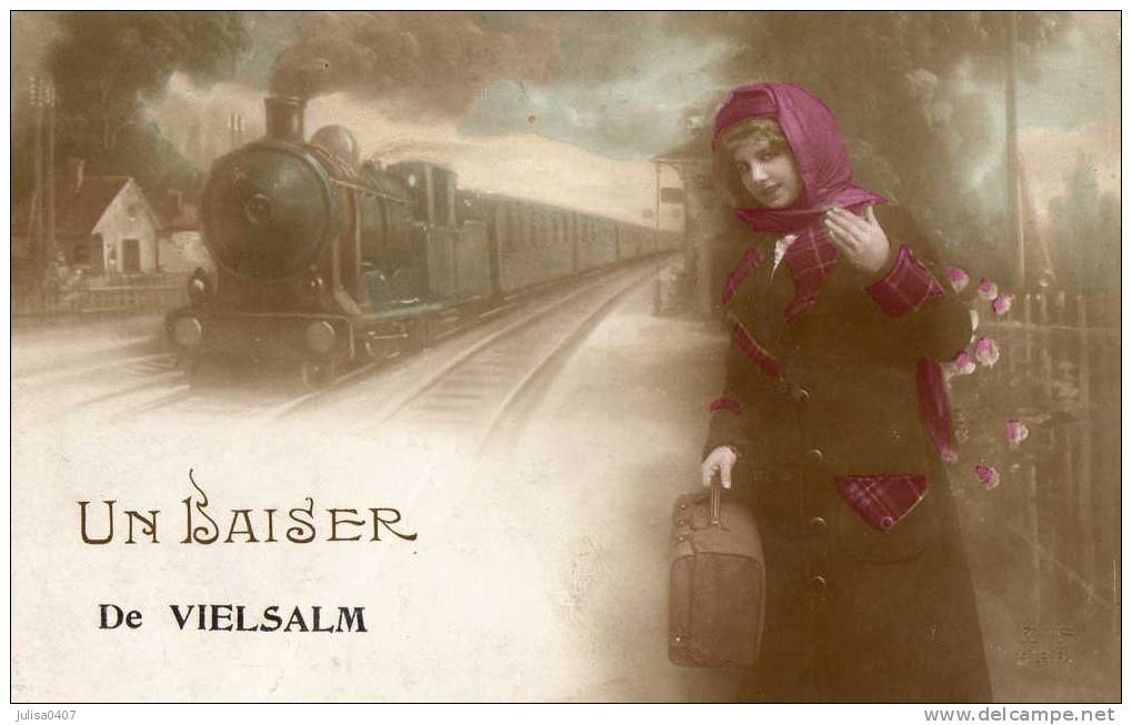 VIELSALM (Belgique) Carte Fantaisie Baiser Train - Vielsalm