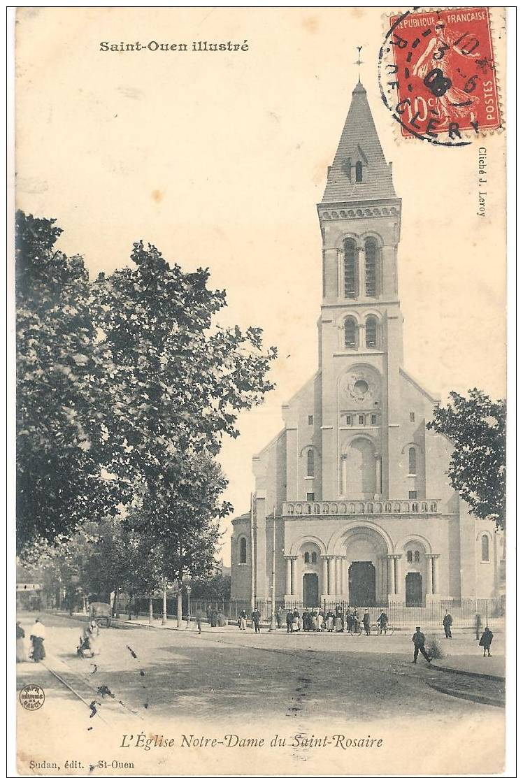 Cpa 93 SAINT-OUEN   L'église Notre-Dame Du Saint-Rosaire , Animée - Saint Ouen