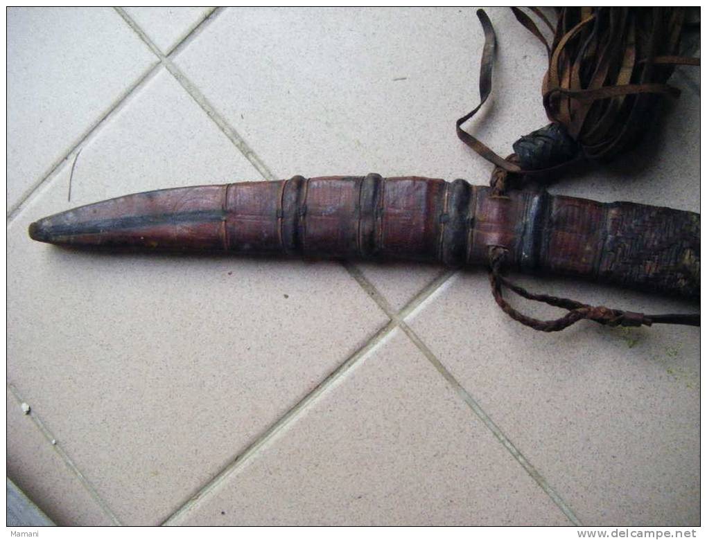 Sabre Manding  -africain Ancien--.---- Longueur Totale 76cm Avec La Poignee-etui En Cuir----- - Art Africain