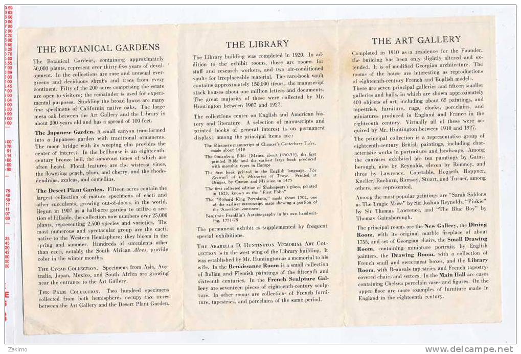 VISITORE GUIDE TO THE EXIHIBITION OF HENRY E.HUNTINGTON  LIBRARY  ART GALLERY -CLIFORNIA 1940-41-H1 - Europe