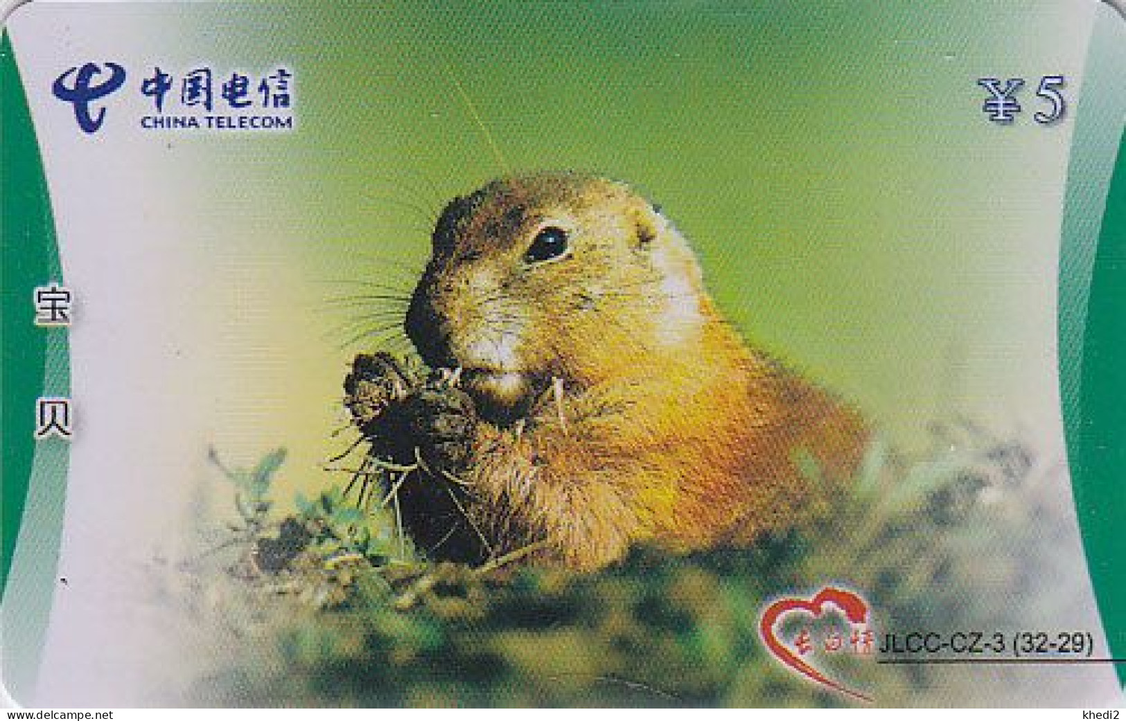 Télécarte CHINE - ANIMAL Rongeur MARMOTTE - MARMOT Rodent CHINA  Phonecard - MURMELTIER Telefonkarte - 21 - Chine