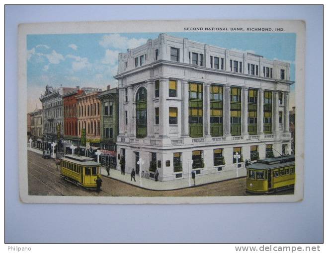 Richmond IN    Second National Bank     Vintage WB - Banks