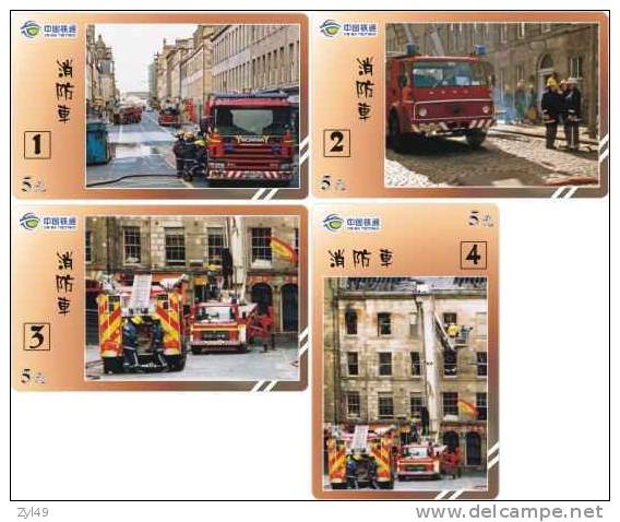 A04276 China Fire Engine 4pcs - Bomberos