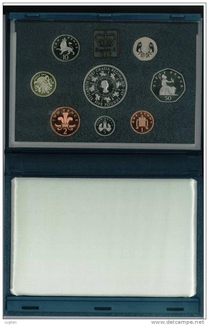 NUMISMATICA - 1993 United Kingdom Proof Coin Collection  - Numismatica - Serie Decimale - The New Crown - 8 Monete - Mint Sets & Proof Sets