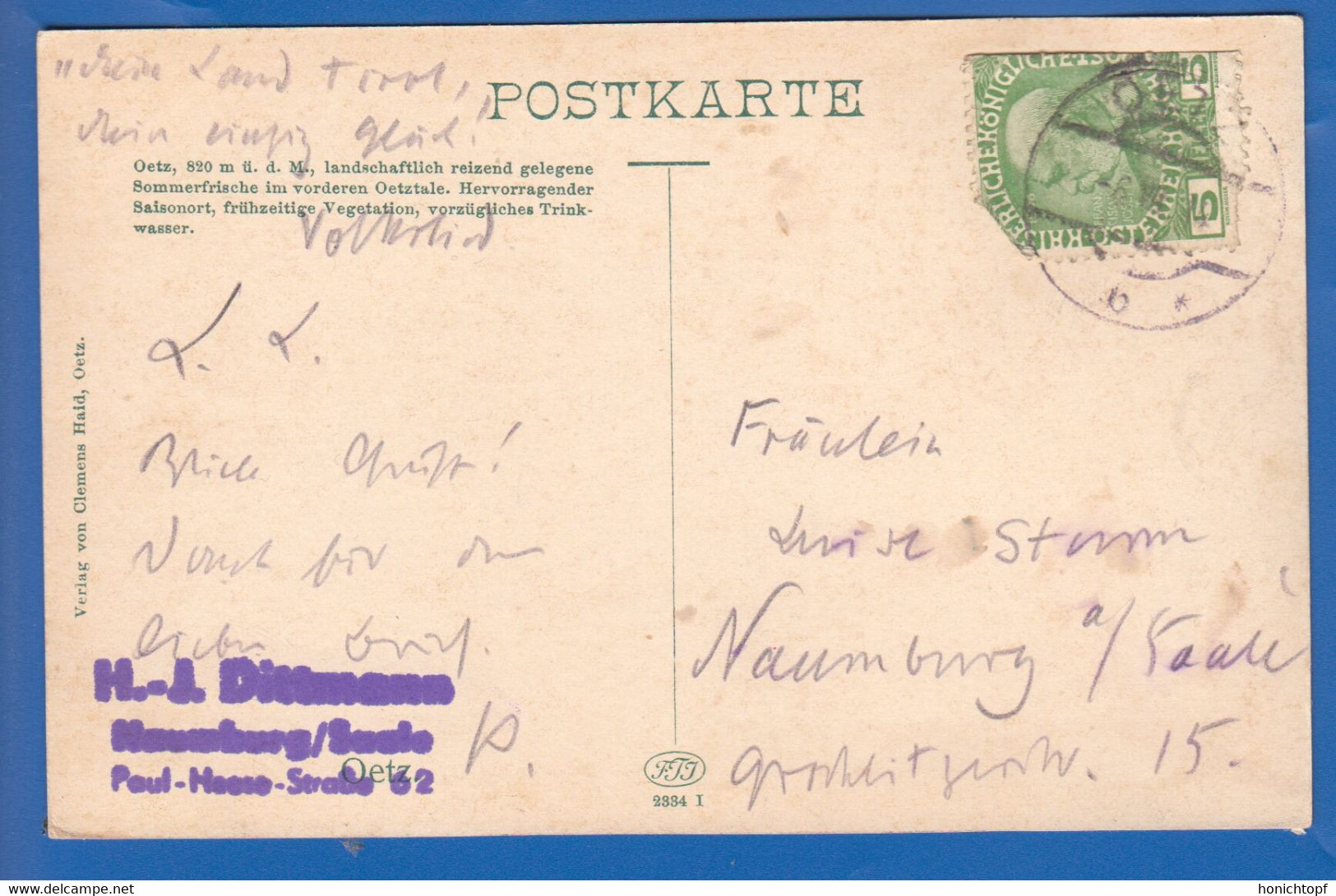 Österreich; Oetz; Ötz; Ötztal; 1914 - Oetz