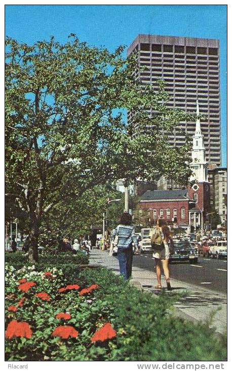 5413    Stati   Uniti   Park  Street Church  From Tremont  Street  Mall  Boston  Massachusetts  VG  1979 - Boston