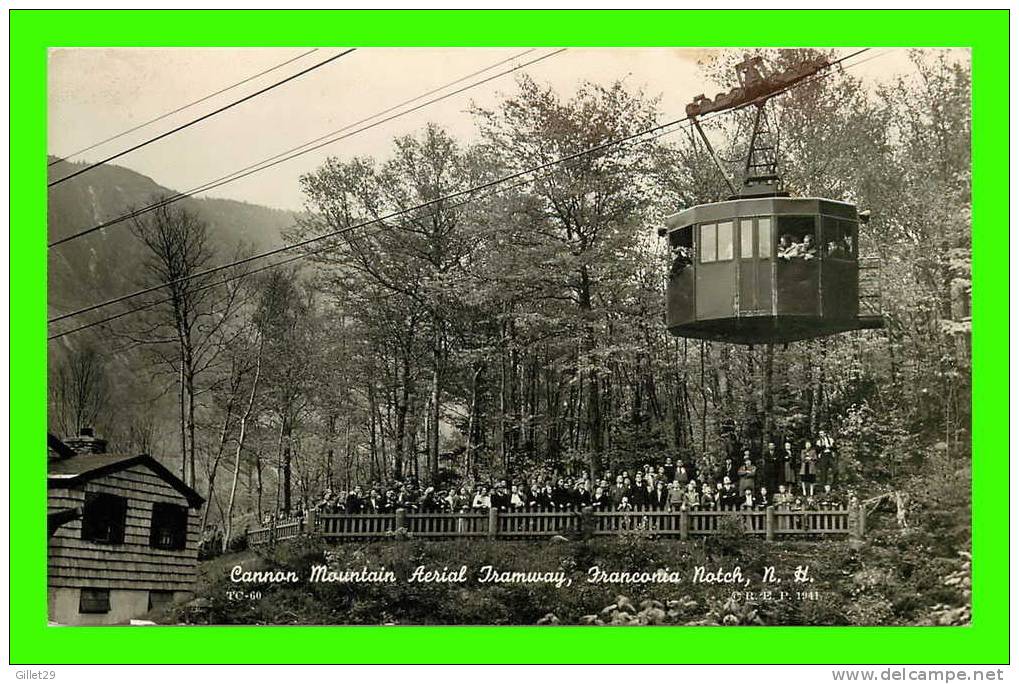 FRANCONIA NOTCH, NH - CANNON MOUNTAIN ARERIAL TRAMWAY - 27- PASSENGER TRAM - R.E. PEABODY IN 1941 - - White Mountains