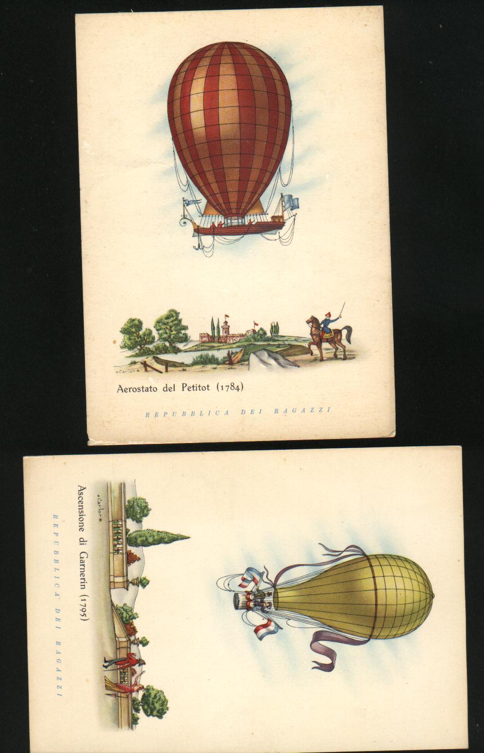 3422-N°. 3 CARTOLINE AEROSTATI-DISEGNATE- FG - Luchtballon