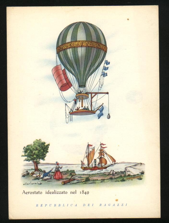 3422-N°. 3 CARTOLINE AEROSTATI-DISEGNATE- FG - Balloons