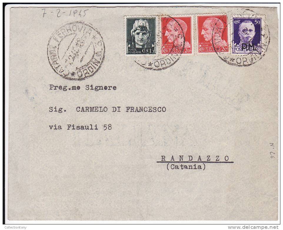 STORIA POSTALE - POSTA MILITARE MISTA CON LUOGOTENENZA 07/02/1945 - Cartas & Documentos