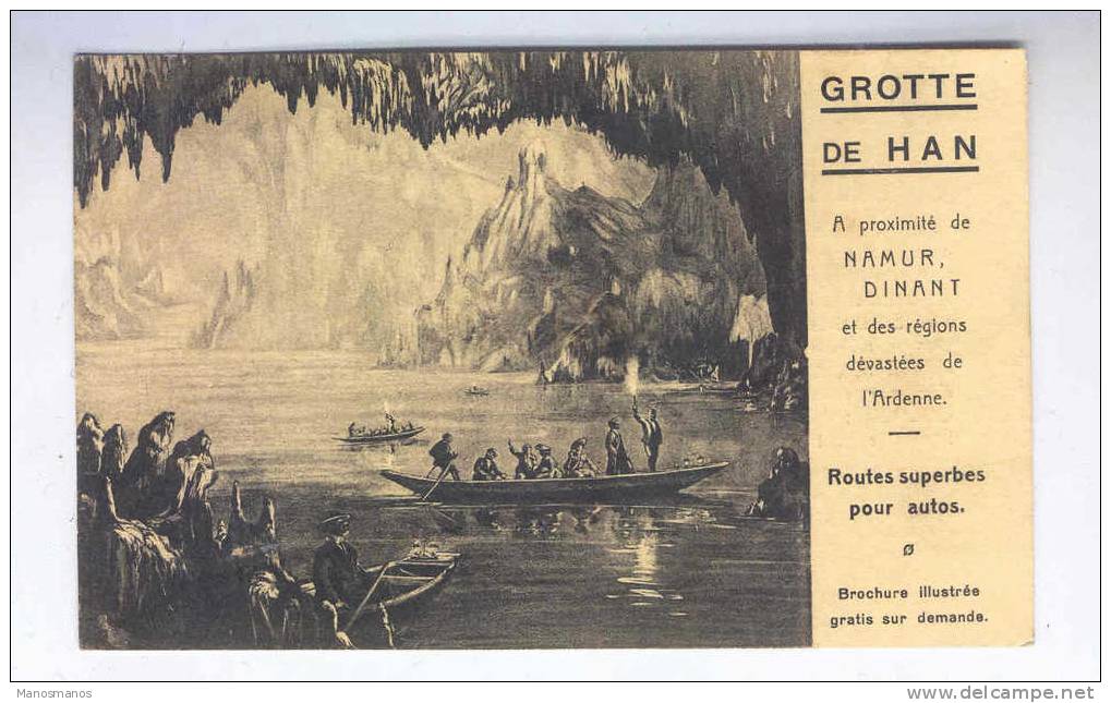 086/15 - BELGIQUE GROTTES - Carte-Vue TP Albert 15 PREO NAMUR 1921 - Grotte De HAN - Autres & Non Classés