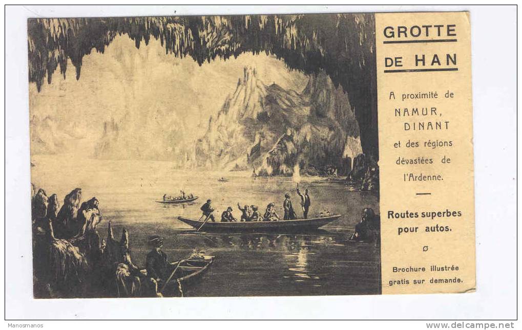 087/15 - BELGIQUE GROTTES - Carte-Vue TP Albert 15 PREO NAMUR 1921 - Grotte De HAN - Autres & Non Classés