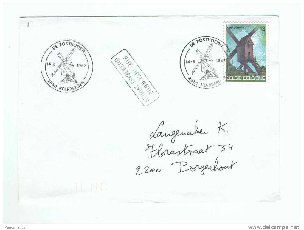 092/15 - BELGIQUE MOULINS A VENT - Lettre TP Moulin De KEERBERGEN - Cachet De Posthoorn 1967 - Non Classés