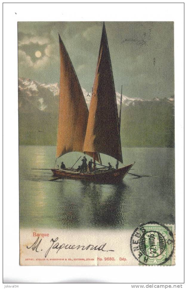 Suisse - Barque - Lac Léman - Expédiée De Renens 1906 - Renens