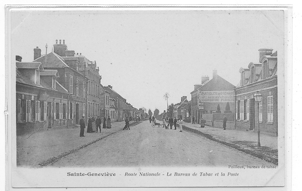 60 // SAINTE GENEVIEVE - Route Nationale, Le Bureau De Tabac Et La Poste, Poilleux édit - Sainte-Geneviève