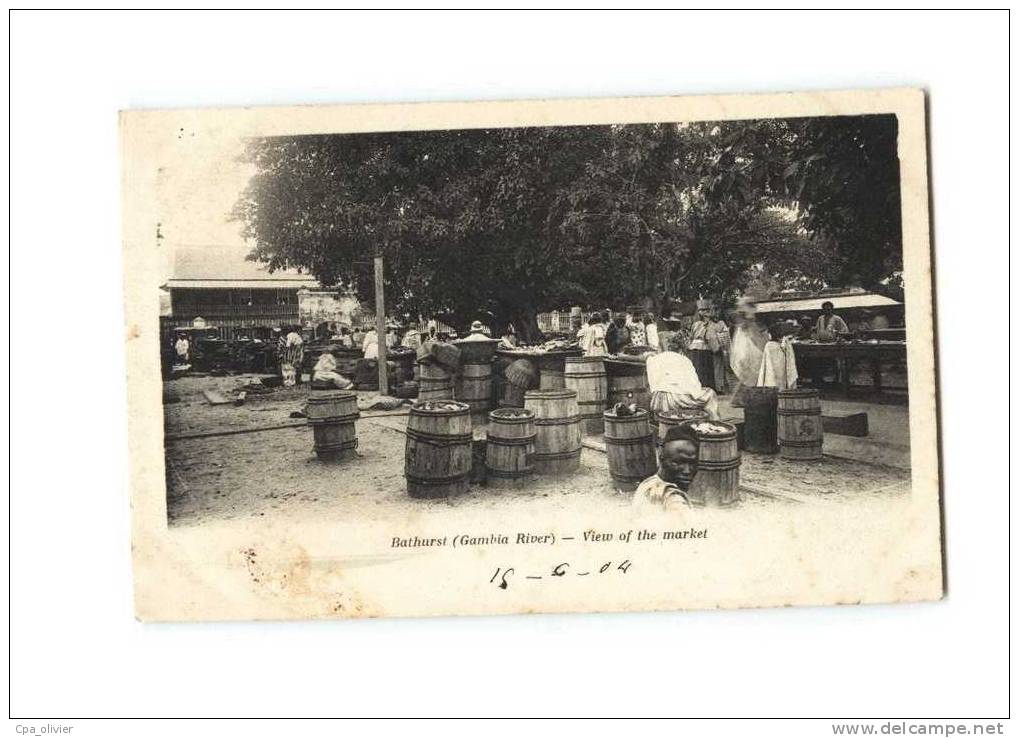 GAMBIE River Gambia, Bathurst, Market, Marché, Bien Animée, Ed ?, 1904, Dos 1900 - Gambie