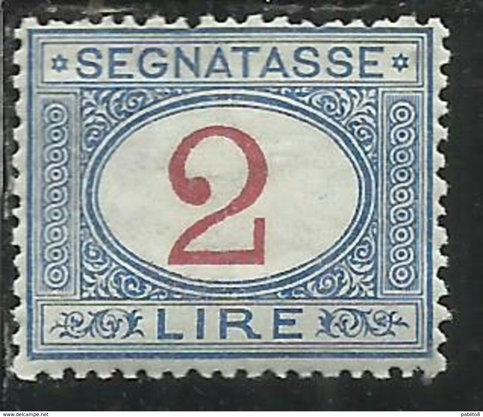 ITALIA REGNO ITALY KINGDOM 1903 SEGNATASSE POSTAGE DUE TASSE TAXES TAXE LIRE. 2 MNH OTTIMA CENTRATURA - Taxe