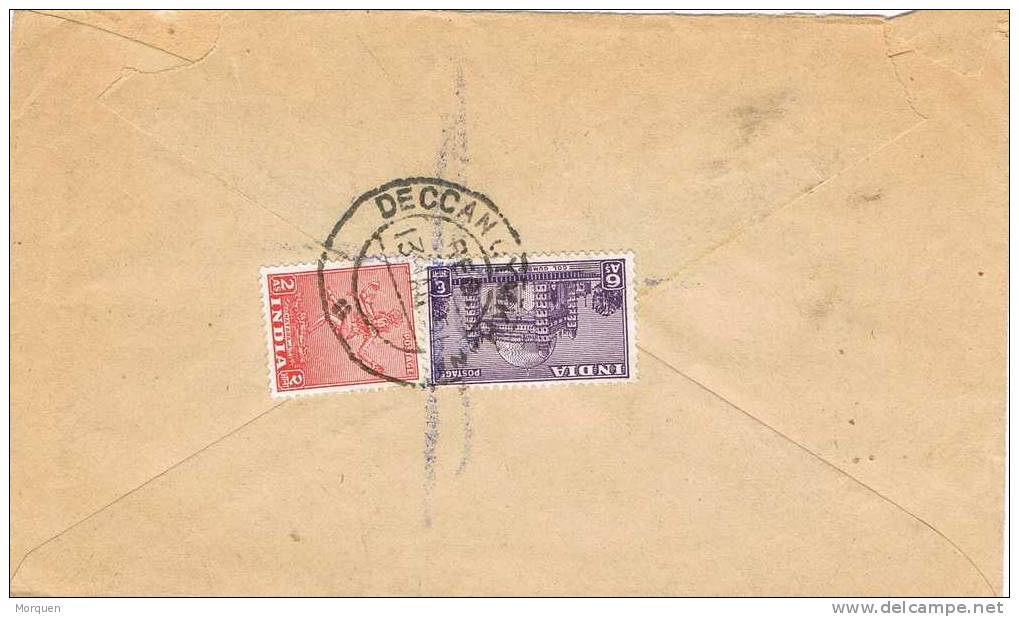 1580. Carta Certificada DECCAN 1951. India. Lineaire - Covers & Documents