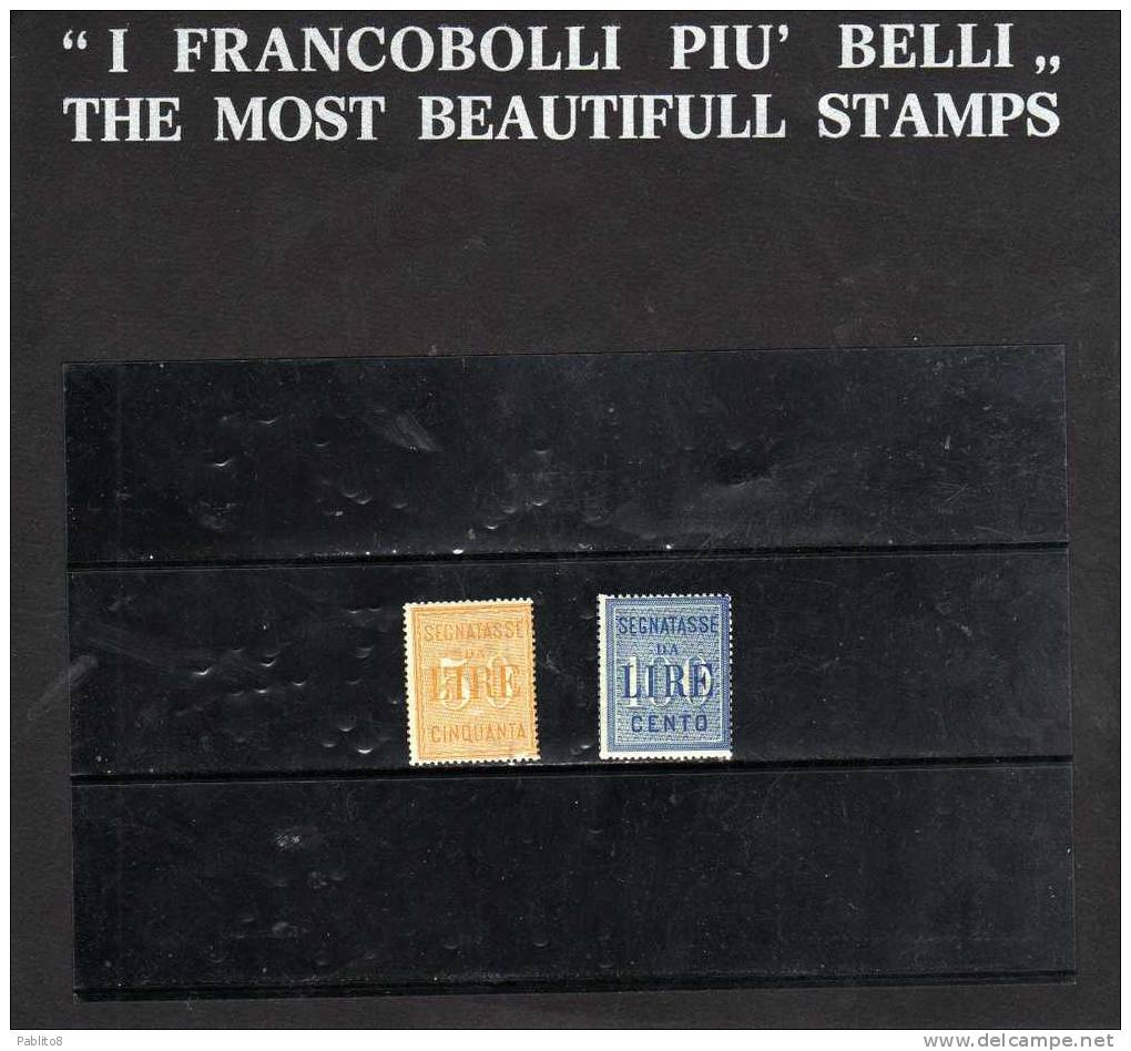 ITALIA REGNO ITALY KINGDOM 1903 SEGNATASSE POSTAGE DUE TASSE LIRE  50 E 100 SERIE COMPLETA COMPLETE SET MNH - Strafport