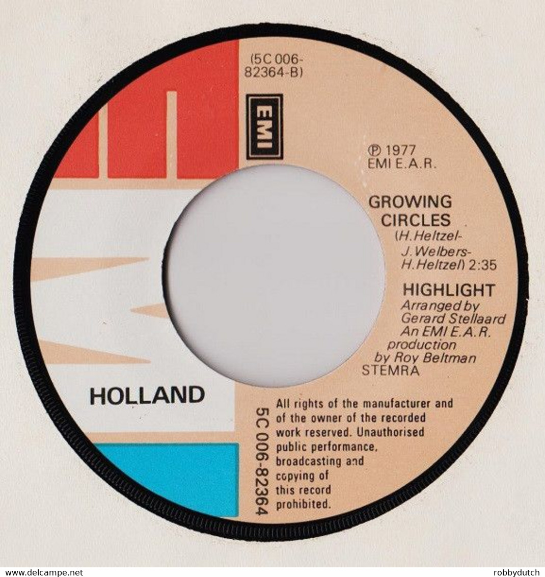 * 7" *  HIGHLIGHT - CALIFORNIA (Nederpop 1977) - Disco, Pop