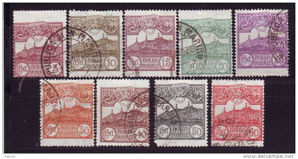 San Marino1925 Mino 109-117 - Usados