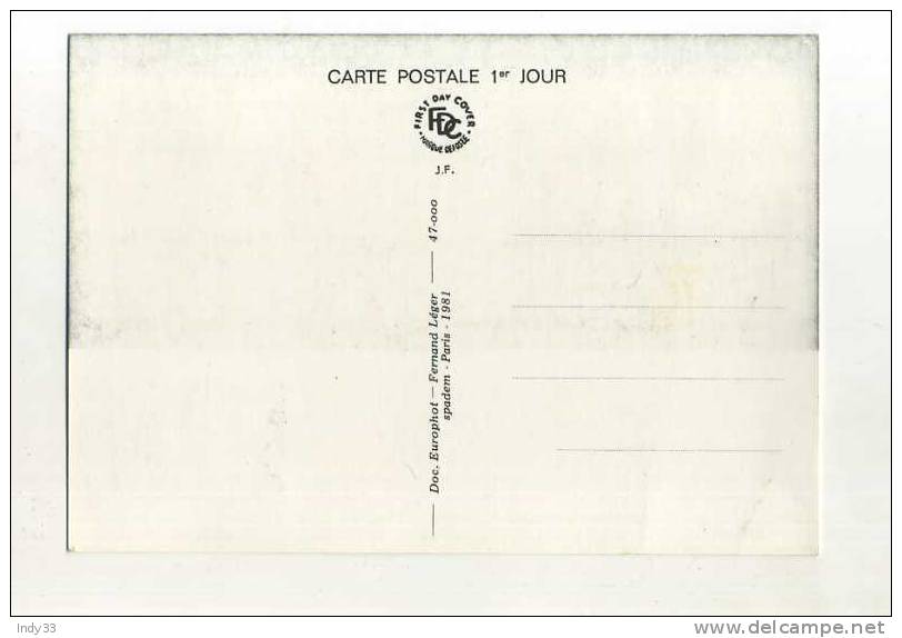 - FRANCE . CM CROIX-ROUGE "LA PAIX" VITRAIL DE FERNAND  LEGER . CACHET 1er JOUR AUDINCOURT 5/12/81 - Verres & Vitraux