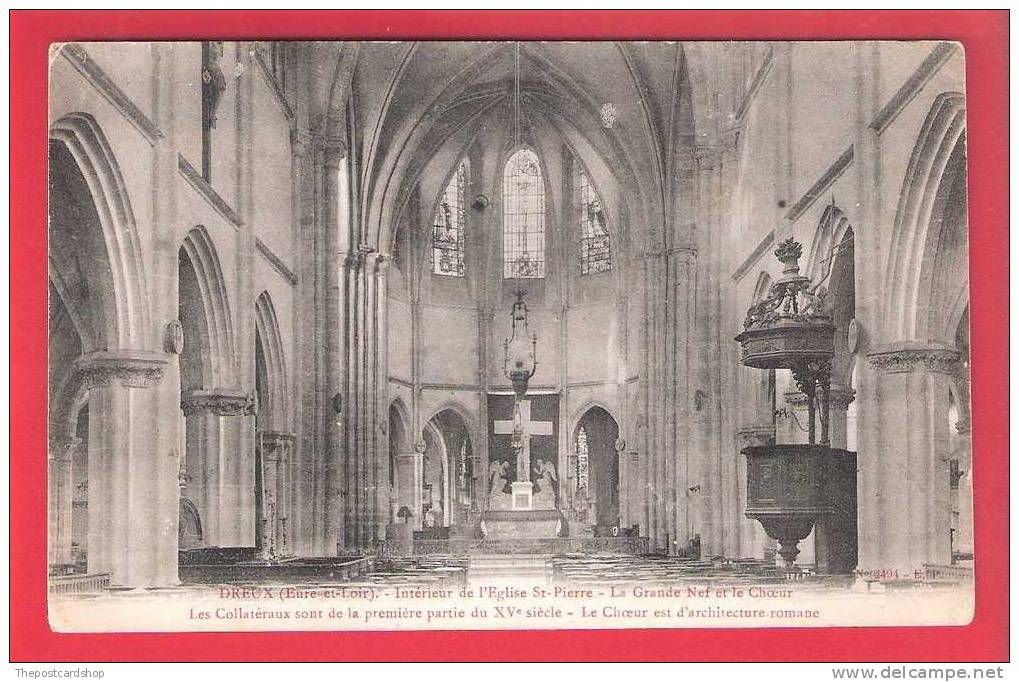 CPA 28 DREUX INTERIEUR DE L'EGLISE ST-PIERRE LA GRANDE NEF ET LE CHOEUR EURE-ET-LOIR FRANCE - Dreux