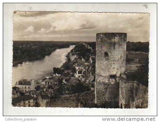 Cp, 37, Chinon, Le Château Tour Du Moulin Et Vallée De La Vienne - Champigny-sur-Veude