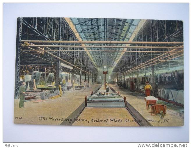 Ottawa Il    Polishing Room Federal Plate Glass Co    Circa 1907 - Colorado Springs