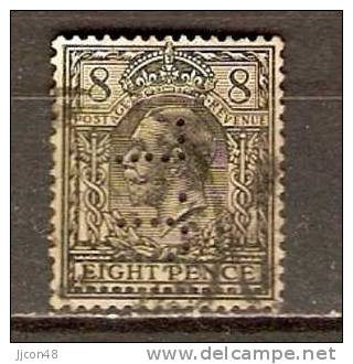 GB 1912-24  KGV  8d (o) SG.390 (wmk Royal Cypher) Perfin - Gezähnt (perforiert)