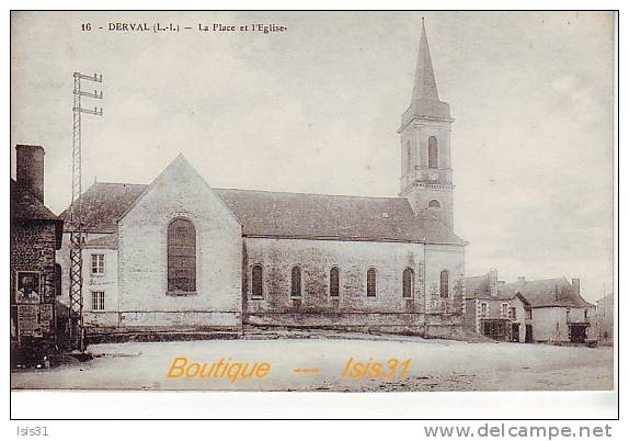 Dép 44 - RF19460 - Derval - La Place Et L´église - Bon état - Derval