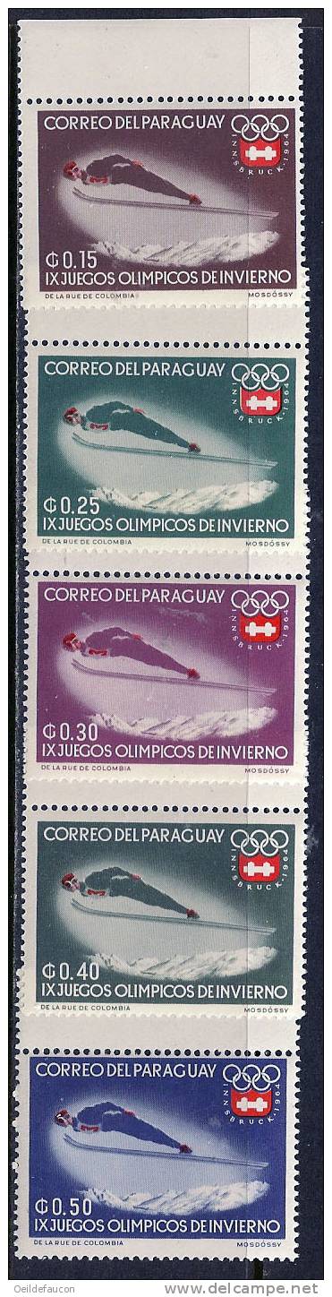 PARAGUAY - Yvert - 737/41** - Cote 1,50 € - Inverno1964: Innsbruck