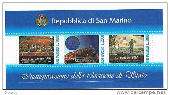 SAN MARINO CAT.UNIF.BF47   FOGLIETTO   - 1993 INAUGURAZIONE DELLA TELEVISIONE - NUOVO ** - Blocs-feuillets