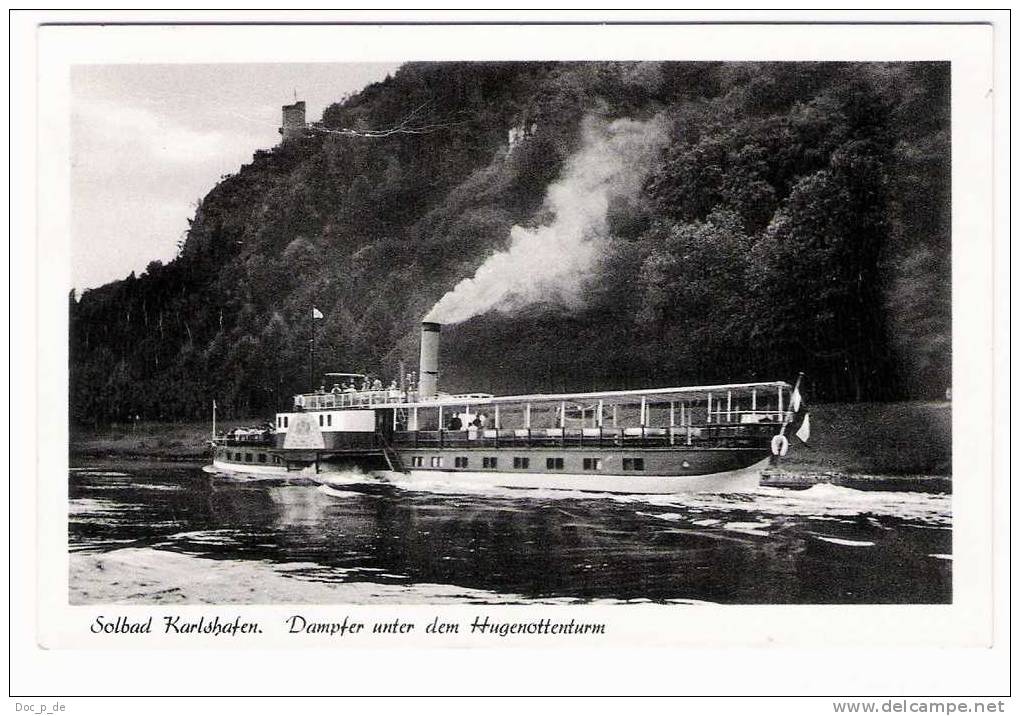 Deutschland - Karlshafen - Dampfer Unter Dem Hugenottenturm - Schiff - Ship - 1959 - Bad Karlshafen