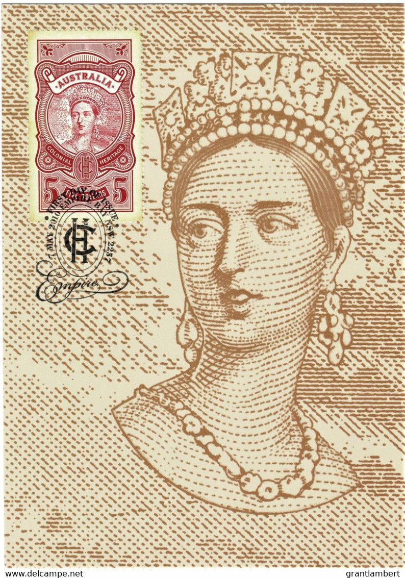 Australia 2010 Colonial Heritage $5 Queen Victoria Maximum Card - Cartas & Documentos