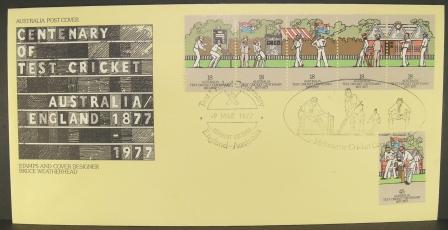 Australia 1977 Centenary Of Test Cricket FDC - Lettres & Documents