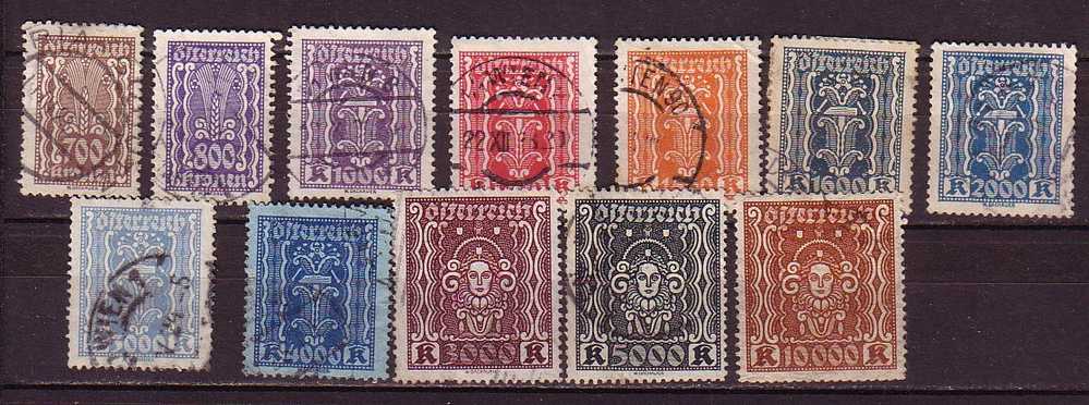 K2512 - AUSTRIA Yv N°314/25 - Used Stamps