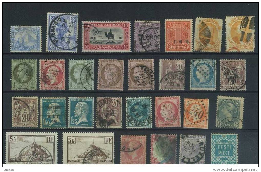 Filatelia: 160 Francobolli Classici Usati D'Europa E Mondiali Da Classificare - Alto Valore Di Catalogo - Vrac (max 999 Timbres)