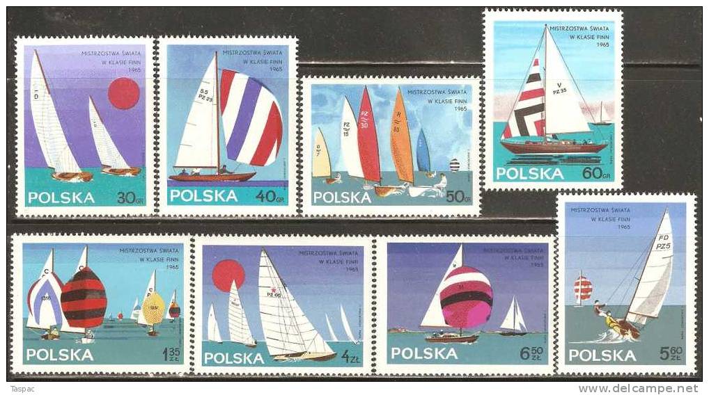 Poland 1965 Finn Class Yachts Mi# 1587-1594 ** MNH - Nuevos