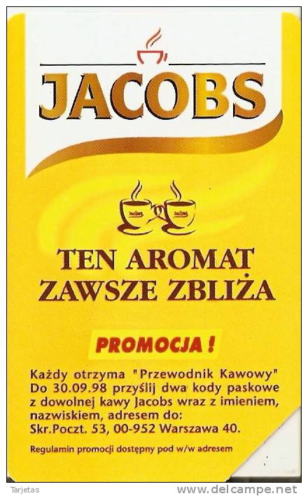 TARJETA DE POLONIA DE CAFE JACOBS  (COFFE-CAFE) - Food