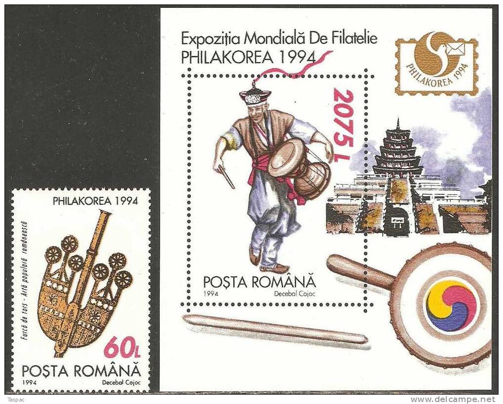 Romania 1994 PHILAKOREA´94 Mi# 5017, Block 294 ** MNH - Ungebraucht