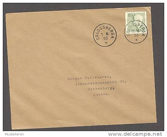 Sweden Deluxe Örlogsberga 1953 Cancel Cover To Gothenburg King Gustav VI., 3-sided Perf. - Briefe U. Dokumente