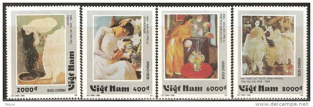 Vietnam 1995 Paintings Of Women Mi# 2739-2742 (*) Mint No Gum As Issued - Vietnam