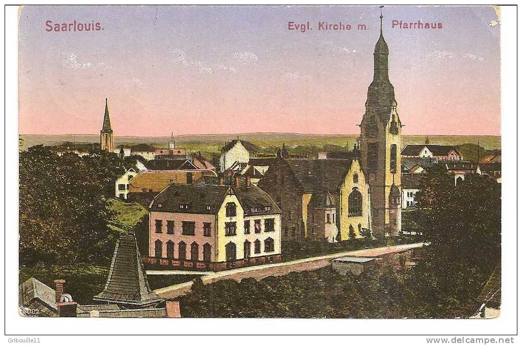 SAARLOUIS   -   ** EVANGELICHE KIRCHE Mit  PFARRHAUS **    -   Verlag : Ludwig PIEPER Aus Saarlouis - Kreis Saarlouis