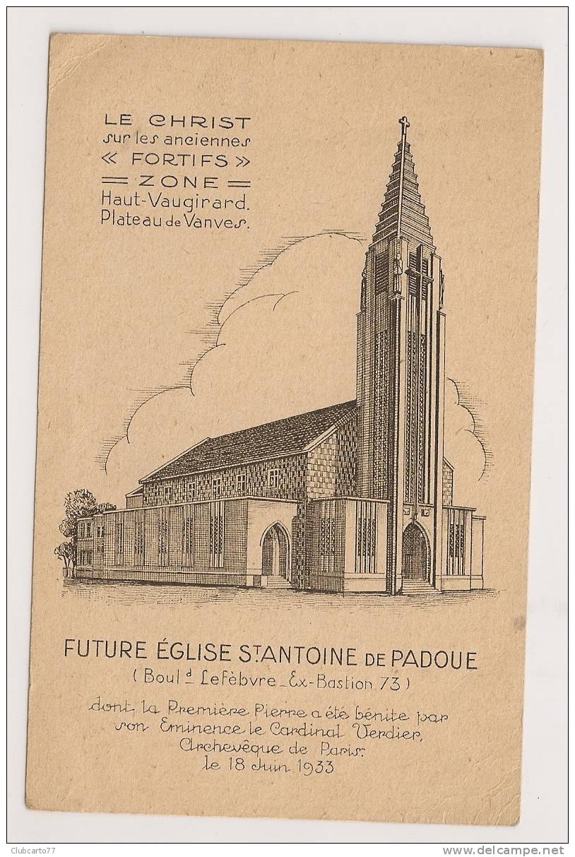 Vanves (92) : Projet De L'église Saint-Antoine De Padoue, Plateau De Vanves En 1933. - Vanves