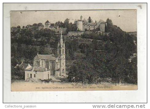 Cp, 82, Près De Caylus, Eglise Et Château De Cornusson, Voyagée - Caylus