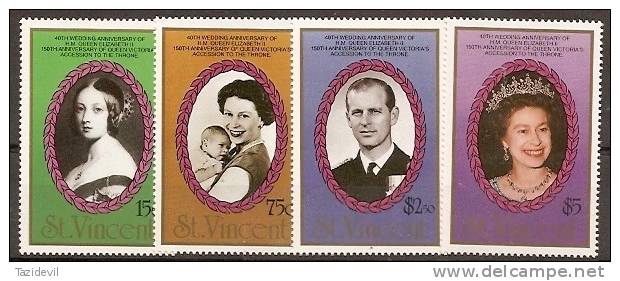 ST VINCENT - 1987 Royalty Portraits. Scott 1017-21. MNH ** - St.Vincent (1979-...)