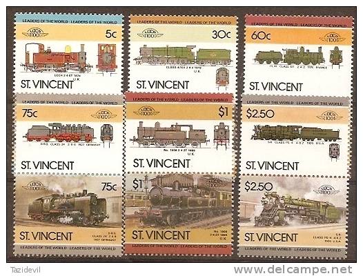 ST VINCENT - 1985 Trains. Scott 849-54. MNH ** - St.Vincent (1979-...)