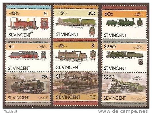 ST VINCENT - 1985 Trains. Scott 849-54. MNH ** - St.Vincent (1979-...)