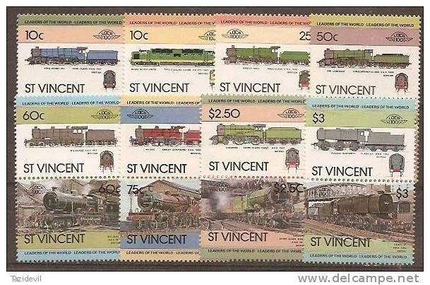 ST VINCENT - 1983 Trains. Scott 699-706. MNH ** - St.Vincent (1979-...)